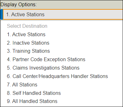 Display a List of Stations or Handlers